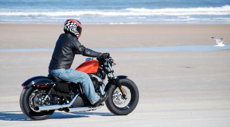 2010 harley davidson sportster forty eight review motorcycle com, Riding the Forty Eight was such a kick we even tried to convince the birds it s a sweet new Sporty