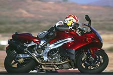 2000 aprilia falco sl1000v motorcycle com, The Falco was a pleasant surprise on the track The biggest problems being pegs that scraped sooner than that of the Mille and rubber that could have been stickier