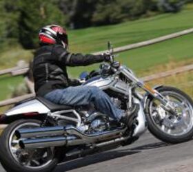 2012 harley davidson 10th anniversary edition v rod review motorcycle com, New friendlier rider ergos are a big welcome The new V Rod doesn t put the rider into the stretched out clamshell position like earlier generation V Rods