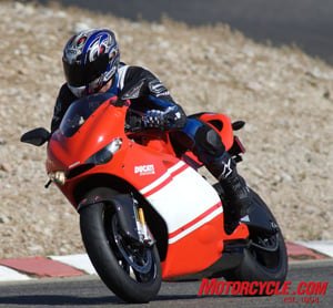2008 ducati desmosedici rr review, Never have I ridden a machine more capable of exacerbating my ineptness than this 400 lb pit bull Pete Brissette