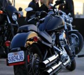2011 harley davidson blackline softail motorcycle com, The Blackline s back end is narrow and trim aided by turn signals that double as the brake light