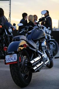 2011 harley davidson blackline softail motorcycle com, The Blackline s back end is narrow and trim aided by turn signals that double as the brake light