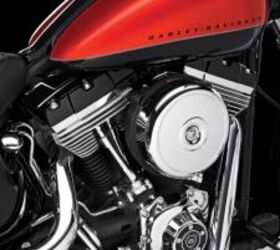 2011 harley davidson blackline softail motorcycle com, The Blackline s V Twin is beautifully detailed with interesting surface finishes Note the chrome lines leading into the horseshoe oil tank