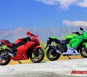 2010 bennche megelli 250r vs kawasaki ninja 250r motorcycle com, Both bikes have striking purposeful lines