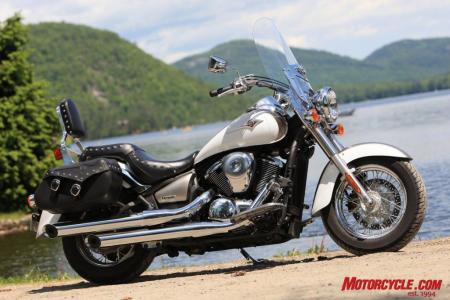 2009 kawasaki vulcan 900 lineup motorcycle com, Traditional cruiser styling and two tone paint complete the casual get away nature of the Vulcan Classic LT