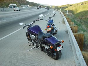 manufacturer 2003 harley vrod vs modified yamaha warrior 15098, Another brilliant MO idea shooting photos on the shoulder of the freeway