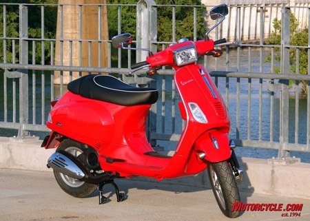 2008 vespa s 150 review motorcycle com, Fire Red is just one of many colors available for 2008
