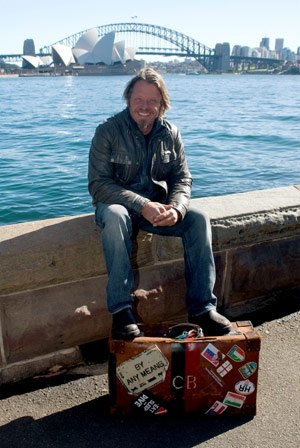 making his way to sydney by any means, After completing his journey Charley Boorman took time off with his family in Australia