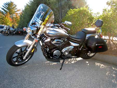 2009 yamaha v star 950 review first ride motorcycle com, The V Star 950 impressed us with features style and performance for its reasonable price Seen here is the Tour version which comes with a windshield bags and backrest starting at 8 990