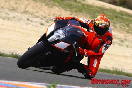 2009 ktm 1198 rc8r review motorcycle com, KTM s sportbike looks as fast as anything but looks can be deceiving