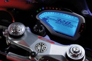 2010 mv agusta f4 1000 review motorcycle com, The new eye catching instrument panel is adjustable for day and night viewing