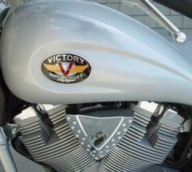 2003 victory vegas motorcycle com, That beautiful tank holds 4 5 gallons of fuel before it sweeps back to a seat only 26 inches high