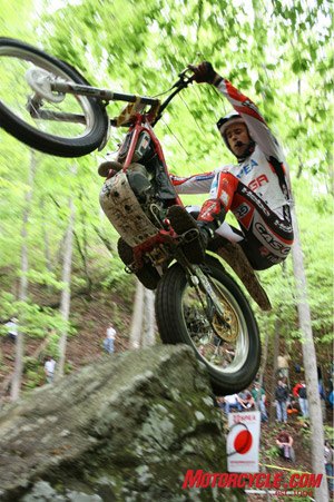 fim trials world championship comes to america, Double World Champion Adam Raga The launching rock for this maneuver lays 15 feet below