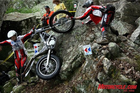 fim trials world championship comes to america, Junior rider David Millan misses an obstacle on his way up to Lampkin Falls