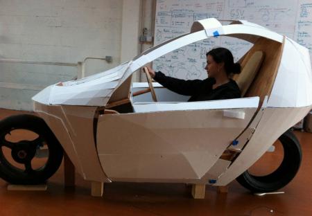 ev live oregon report, While only a fiberglass mockup this gives a taste of what the finished C1 will look like Photo courtesy of Lit Motors