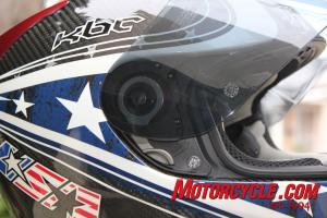 2011 kbc vr4r helmet review, Replacing shields is simple on the VR4R thanks to these pull tabs on each side