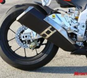 2010 aprilia rsv4 factory review motorcycle com, The exhaust can received plenty of attention during the design process