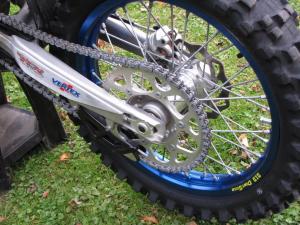 2011 husaberg fx450 review motorcycle com, Husaberg improved handling by using a 19 inch rear wheel on the FX450