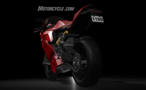 2012 ducati 1199 panigale preview motorcycle com, Spy photos also suggest the 1199 has a large rear tire A little bird tells us to expect a 200 55 17 from Pirelli
