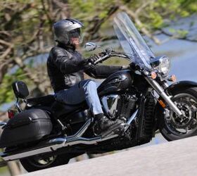 2012 yamaha v star 1300 tourer review motorcycle com, The radiator is obvious but Star routed coolant through hidden hoses and internal engine passages to keep the V Star 1300 clean and convey a sense of traditional air cooling