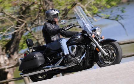 2012 yamaha v star 1300 tourer review motorcycle com, The radiator is obvious but Star routed coolant through hidden hoses and internal engine passages to keep the V Star 1300 clean and convey a sense of traditional air cooling