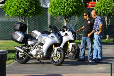 2011 la calendar motorcycle show video, The Motus Team with its MST sport tourers stopped by on their way to Laguna Seca