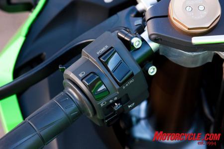 safety series bike selection, Changing the power delivery on many of today s sportbikes is as simple as pressing a button as seen on the Kawasaki ZX 10R