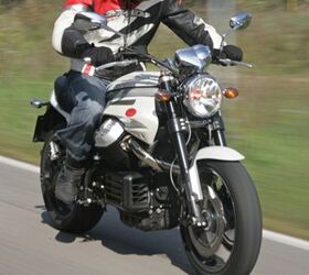 2008 moto guzzi griso 8v motorcycle com, A short seat height cramps Yossef s long legs but not his style