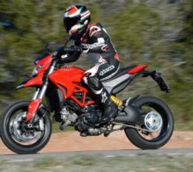 2013 ducati hypermotard 821 review motorcycle com, Astute Hypermotard fans will notice the new trellis frame and die cast aluminum subframe At this angle Hyper heads might also notice the revised seating position compared to last year
