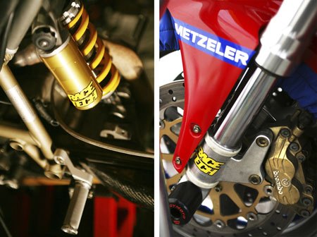 road racing series part 6, Suspension is the most important part of a Supersport racer No longer Showa or Ohlins these components are now Race Tech Photo by Holly Marcus