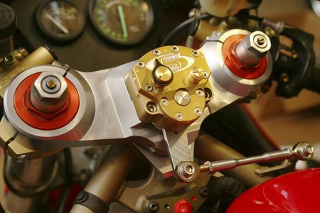 road racing series part 6, The Scotts rotary steering damper with its industry exclusive independent high speed damping circuit Photo by Holly Marcus