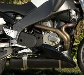 2007 buell lightning xb12stt motorcycle com, No clearer example of mass centralization exists than the location of a Buell exhaust system Come to think of it Gabe s widening belly is a good example too