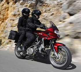 2009 aprilia shiver 750 gt abs review motorcycle com, We d prefer not to carry a passenger on the Shiver GT