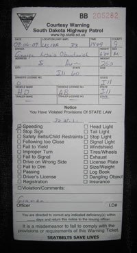 2009 sturgis coverage, A love note from the SD State Police
