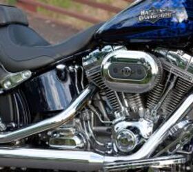 2012 harley davidson cvo softail convertible review motorcycle com, The Screamin Eagle 110 is the big Twin powering all CVOs