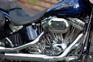 2012 harley davidson cvo softail convertible review motorcycle com, The Screamin Eagle 110 is the big Twin powering all CVOs