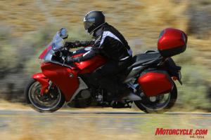 2010 oddball sport touring shootout ducati multistrada vs honda vfr1200f vs kawasaki, The VFR requires the most forward lean to the handlebar but it s not nearly the committed riding position like that of a pure sportbike This motorcycle is largely a comfortable place to spend the day
