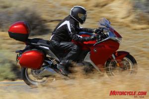 2010 oddball sport touring shootout ducati multistrada vs honda vfr1200f vs kawasaki, We weren t keen on a few things about the VFR But it is otherwise an excellent motorcycle for slipping away on extended periods of pleasurable riding