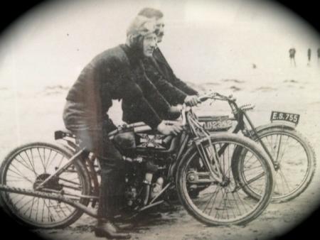 2013 triumph trophy se review motorcycle com, Racing on the West Sands circa 1920 Photo courtesy of Douglas Turner