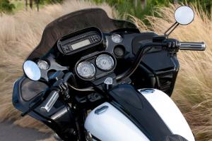 2012 harley davidson cvo models review motorcycle com, In a rare styling move for CVO machines the 2012 Road Glide Custom eschews chrome on most parts and instead goes heavy on the black