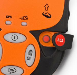 spot satellite gps messenger review, A shield covers the SOS button to prevent unintentional usage