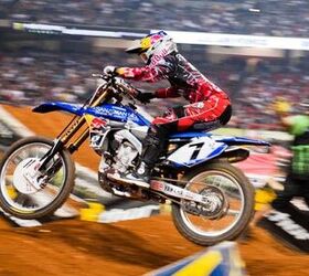ama sx 2011 atlanta results, James Stewart led going into the final lap but a pair of collisions with Chad Reed dropped him down to fourth and off the podium