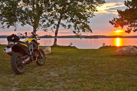 ride the wild side in northwest ontario, Sunset at the Lone Pine Motel in Ignace
