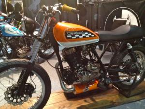 2012 cleveland cyclewerks tha misfit review video motorcycle com, Spotted at Dealer Expo in the CCW booth this XR inspired flat tracker will soon be available with DOT legalities