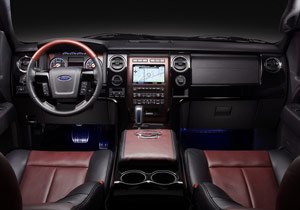 featured motorcycle brands, The truck s interior was designed with a prominent Harley Davidson theme