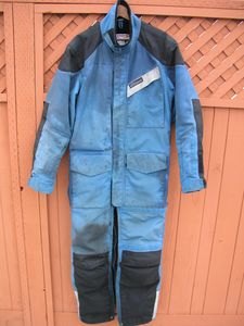 thoughts on five years with my aerostich roadcrafter, It is stained and soft from age but it is still as waterproof warm and protective as it was when it was new So you can do anything but lay off of my Blue Stich Suit