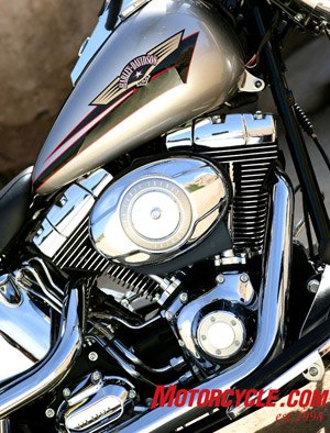 2007 harley davidson softail fat boy review motorcycle com, The new Twin Cam 96B engine offers more power and peak torque