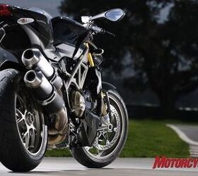 2009 ducati streetfighter review motorcycle com, The S version of the Streetfighter is upgraded with Ohlins suspension special wheels and carbon fiber bits Unseen is the S s traction control system