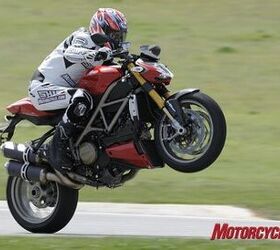 2009 ducati streetfighter review motorcycle com, DTC thankfully doesn t prevent wheelies or burnouts