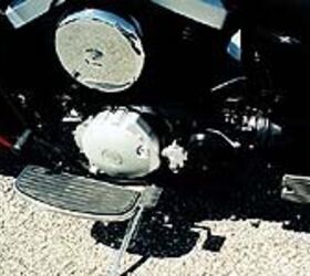 1999 kawasaki drifter 1500 motorcycle com, Excellent heel lever placement not so excellent voltage regulator placement